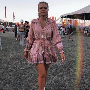 Boho Chic Ruffle Mini Dress